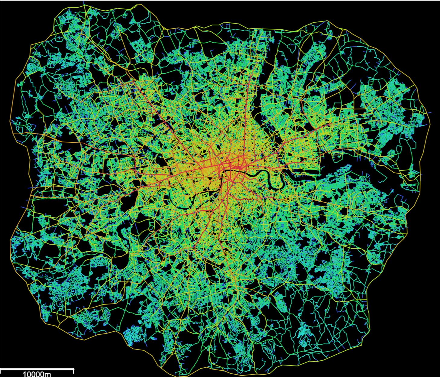 Spatial network analysis visualisation